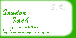 sandor kach business card